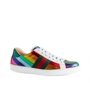 Gucci Iconic Rainbow Metallic Ace Sneakers